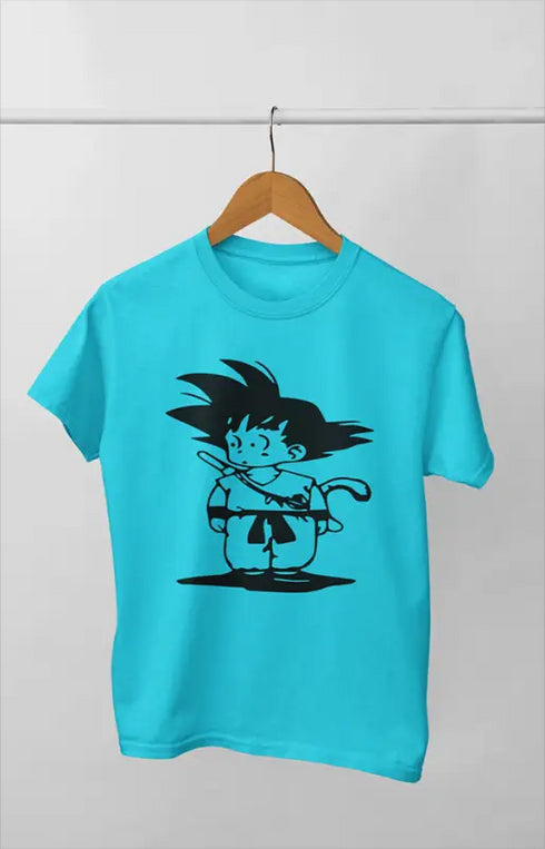 Boy Round Neck Half Sleeve Gokusword - 11Y / Sky Blue